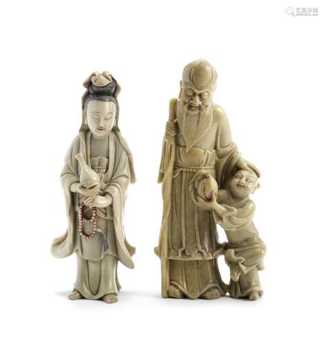 TWO SOAPSTONE CARVINGS 17th/18th century (4)