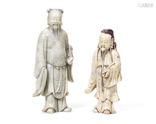 A SOAPSTONE FIGURE OF ZONGLI QUAN AND A SOAPSTONE FIGURE OF ...