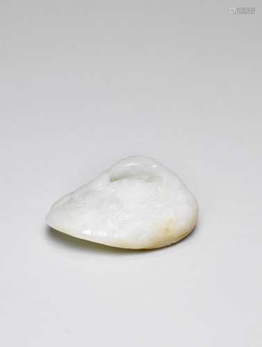 A FINE WHITE AND RUSSET JADE 'GOOSE AND YOUNG' PAPERWEIGHT 1...
