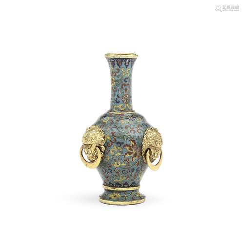 A SMALL CLOISONNÉ ENAMEL AND GILT-BRONZE BALUSTER VASE ...