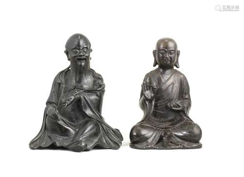 A BRONZE FIGURE OF LAOZI 17th century (2)