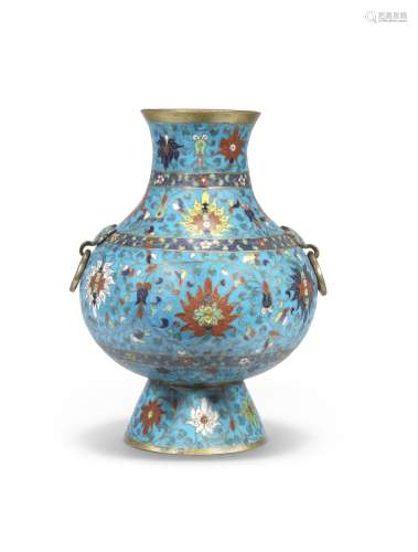 A cloisonné enamel vase, hu 17th century