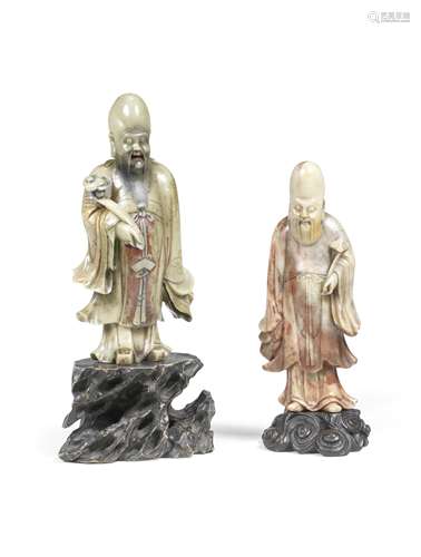 TWO SOAPSTONE FIGURES OF SHOULAO 17th/18th century (4)