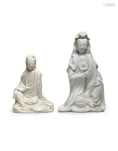 TWO BLANC-DE-CHINE FIGURES OF GUANYIN Kangxi (2)