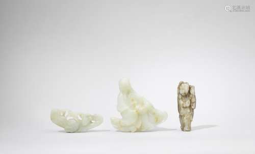 THREE JADE CARVINGS (5)