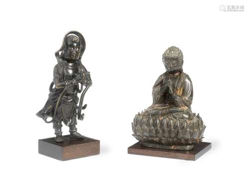 TWO BRONZE BUDDHIST FIGURES 16th/17th century (4)