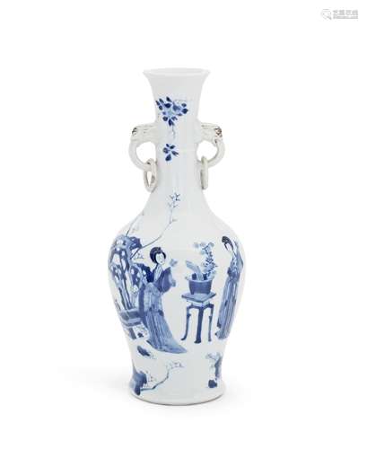 A BLUE AND WHITE BALUSTER VASE Kangxi