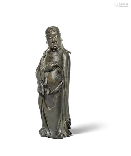 A BRONZE FIGURE OF GUANDI Late Ming Dynasty