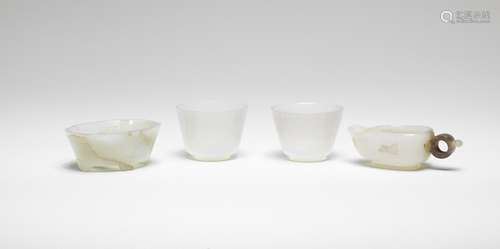 FOUR WHITE JADE VESSELS (4)