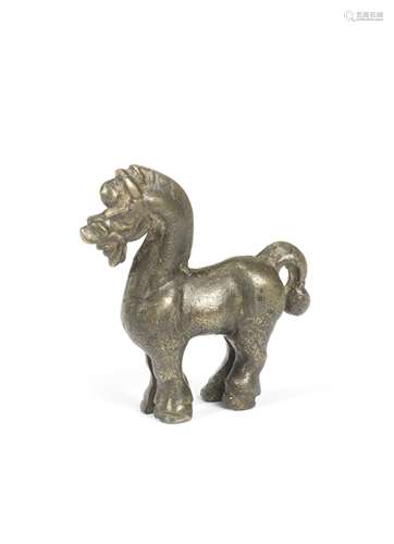 A RARE SMALL BRONZE MODEL OF A HORSE Han Dynasty (2)