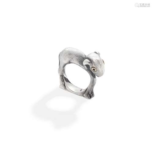 MOSHEH OVED: SILVER LAMB RING