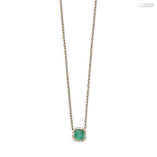 EMERALD DIAMOND PENDANT/NECKLACE