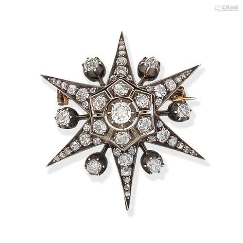 DIAMOND STAR BROOCH,