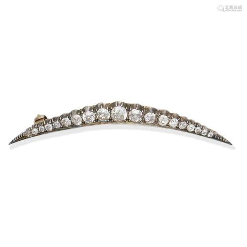 DIAMOND CRESCENT BROOCH,