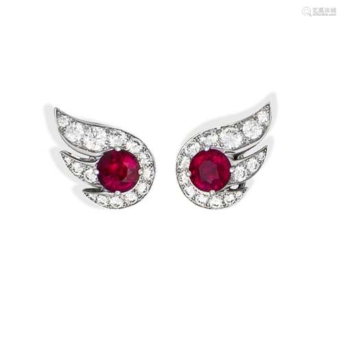 GRAFF: RUBY AND DIAMOND 'FLAME' EARRINGS