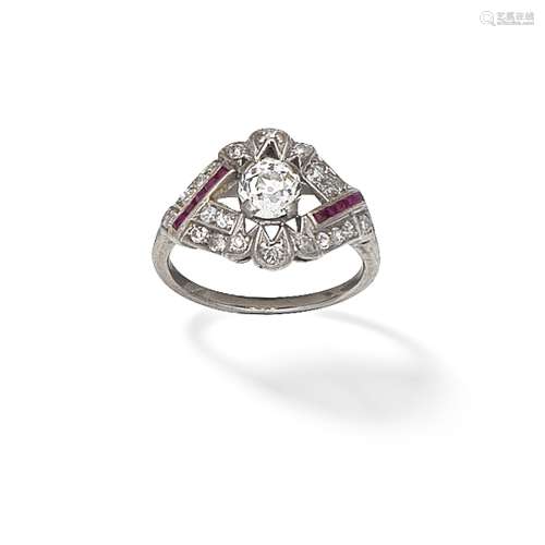 DIAMOND AND RUBY RING,