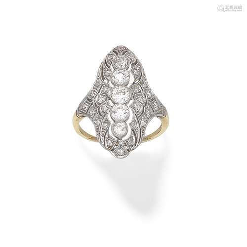 DIAMOND-SET PLAQUE RING