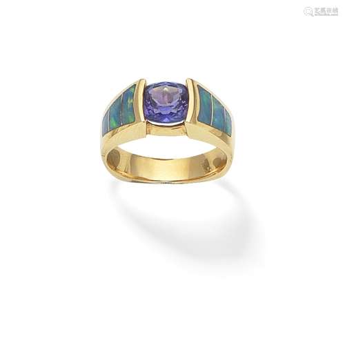 TANZANITE AND OPAL RING