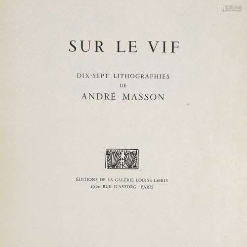 André MASSON (1896 1987) Tchouang Tseu Sur le Vif…