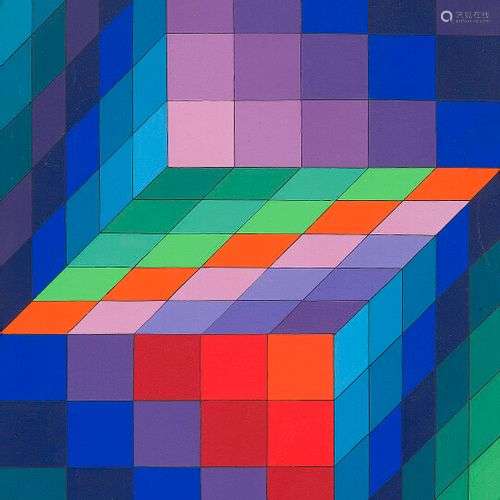 Victor VASARELY (1906 1997) Gestalt, 1969 Huile …