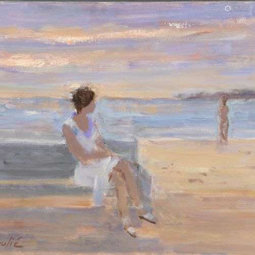 Joseph LAULIÉ (1928 2016) Sur la plage Huile sur…