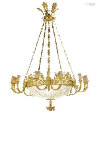 A fine ormolu and cut-glass twenty-light chandelierRussia, p...