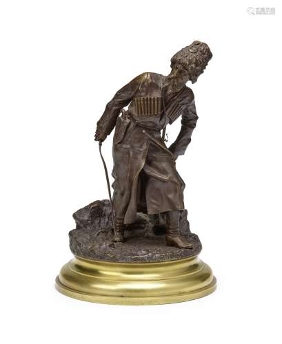 A bronze figure of a standing Cherkess after a model by Vasi...