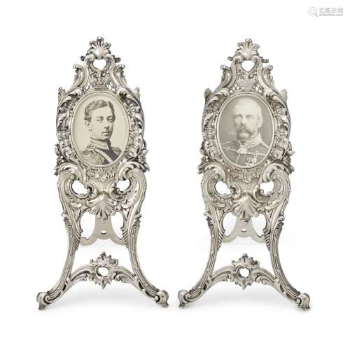 A pair of ornate silver photo frames in neo-rococo styleA. K...