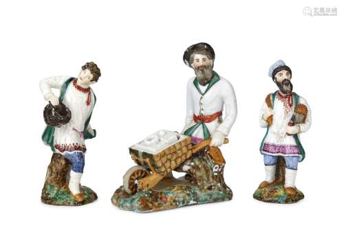 A group of three porcelain figuresfirst: possibly Popov Porc...