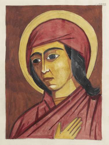 Natalia Goncharova (Russian, 1881-1962) Head of Saint