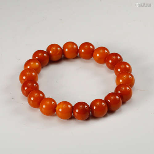 CHINESE AMBER BEADS BRACELET