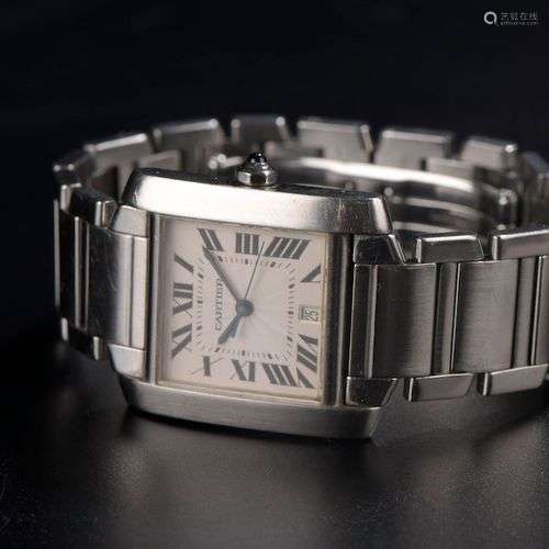 CARTIER. Montre bracelet mixte en acier modèle 