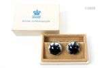 ROYAL KOPENHAGEN paire de boutons de manchette design en arg...