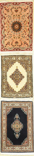 3 lots, Tabriz fine (wool with silk, approx. 50 years