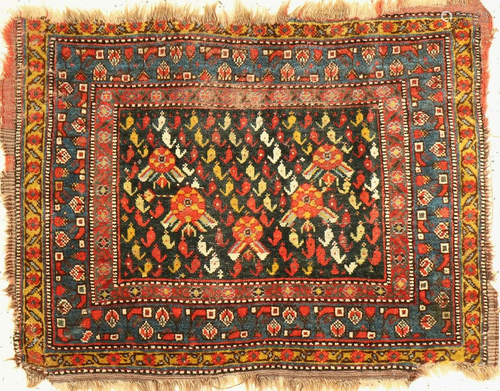 Khamseh bag front, Persia, late 19th century, wool on