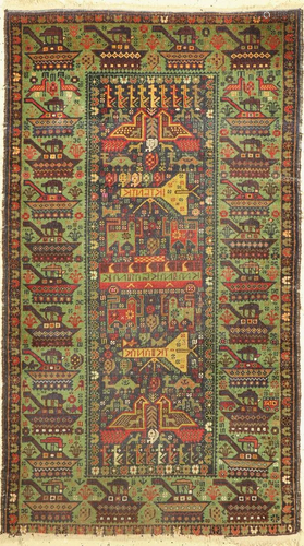 Zakini war motifs, Afghanistan, approx. 60 years, wool