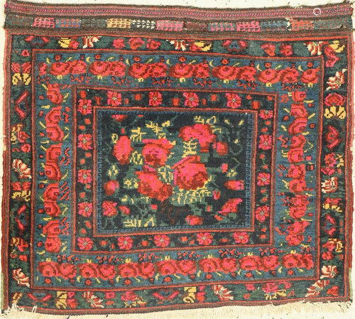 Afshar bag front, Persia, around 1950, wool on cotton