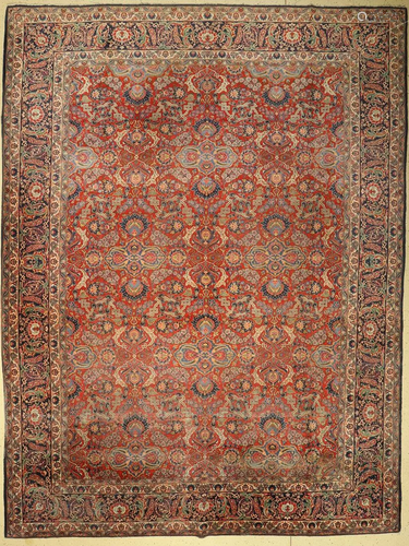 Kashan old, Persia, around 1920/1930, wool, approx. 420