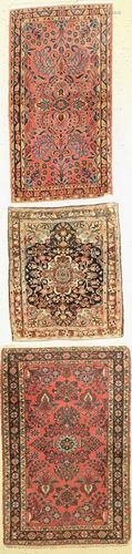 Mixed lot, 3 Saruk, Persia, around 1920/1940 wool on