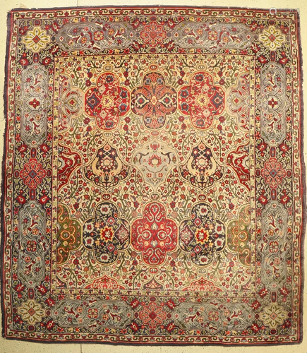 Old wool carpet, Europe, around 1930, wool on cotton