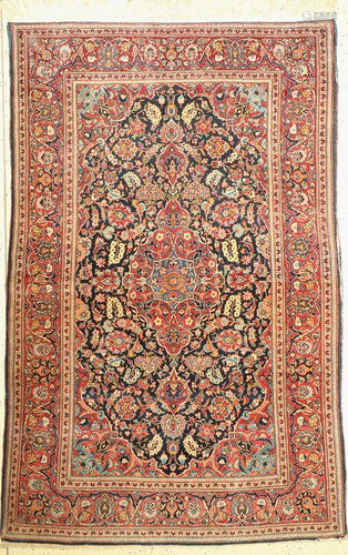 Kashan old, Persia, around 1940, wool on cotton