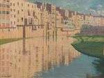 Santiago RUSIÑOL (1861-1931) Vue de Girona. Huile sur toile,...