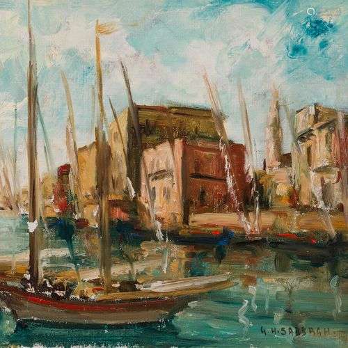 Georges SABBAGH (1887-1951) Chantier naval au Caire, Ile de ...