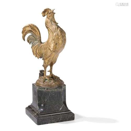 D'APRES Emile LAPORTE (1858-1907) Coq chantant. Épreuve en b...