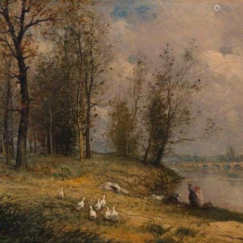 René LIGERON (né en 1880) Calme du matin. Huile sur toile, s...