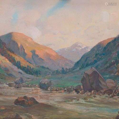 Georges GONTHIER (1886-1969) Paysage de montagne. Huile sur ...