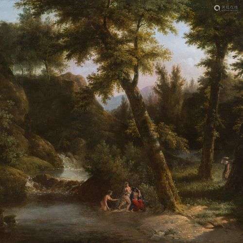 ATTRIBUE A Jacques Raymond BRASCASSAT (1804-1867) Paysage bo...