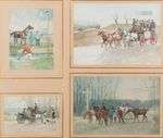 CRAFTY (c.1840-1906) Scènes de chasse-à-courre. Quatre aquar...