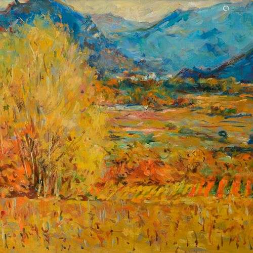 Max AGOSTINI (1914-1997) Provence, paysage. Huile sur toile ...