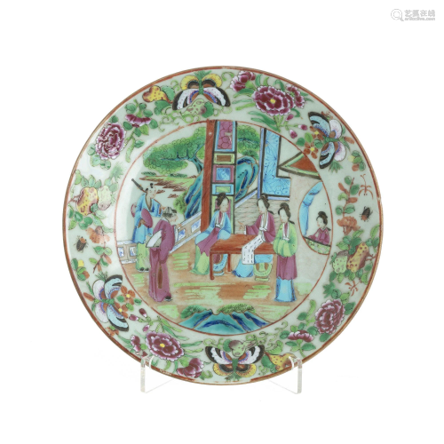Chinese Mandarin Porcelain plate, Tongzhi